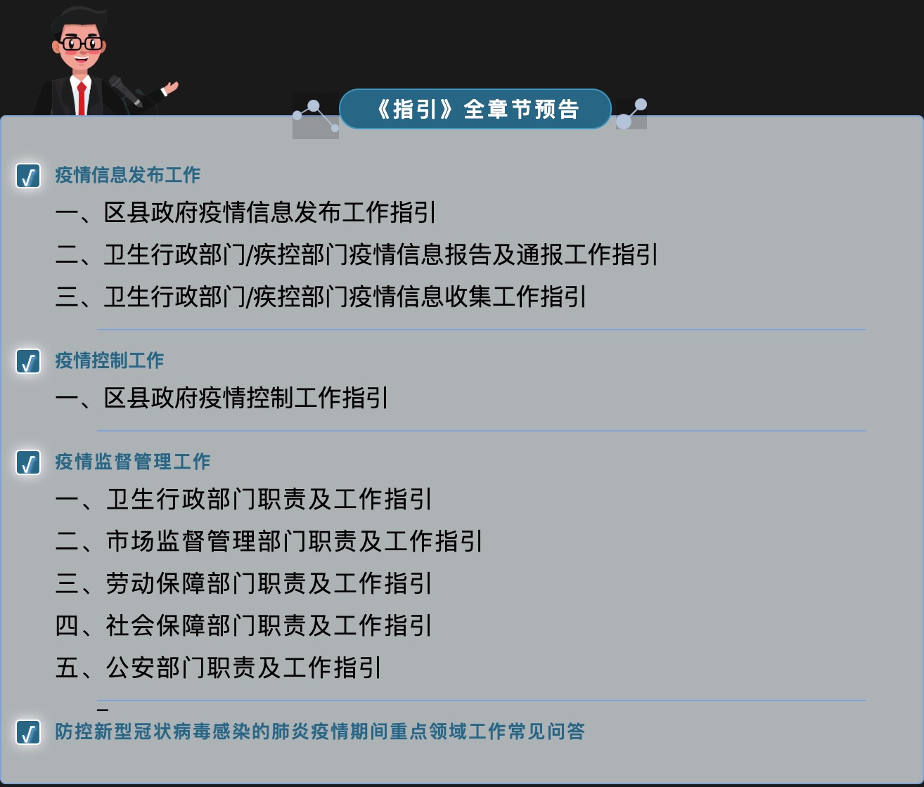 区县人民政府新型冠状病毒疫情防控期间重点领域工作指引全章节预告